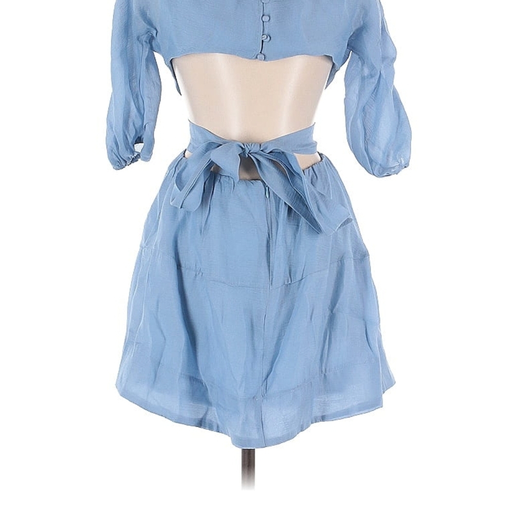 Elegant Backless Sky Blue Dress
